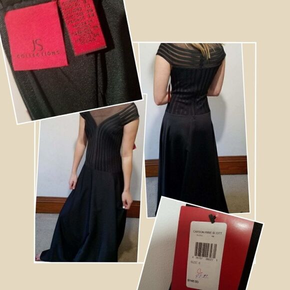 NWT JS Collection black long gown size 8 - Picture 3 of 7